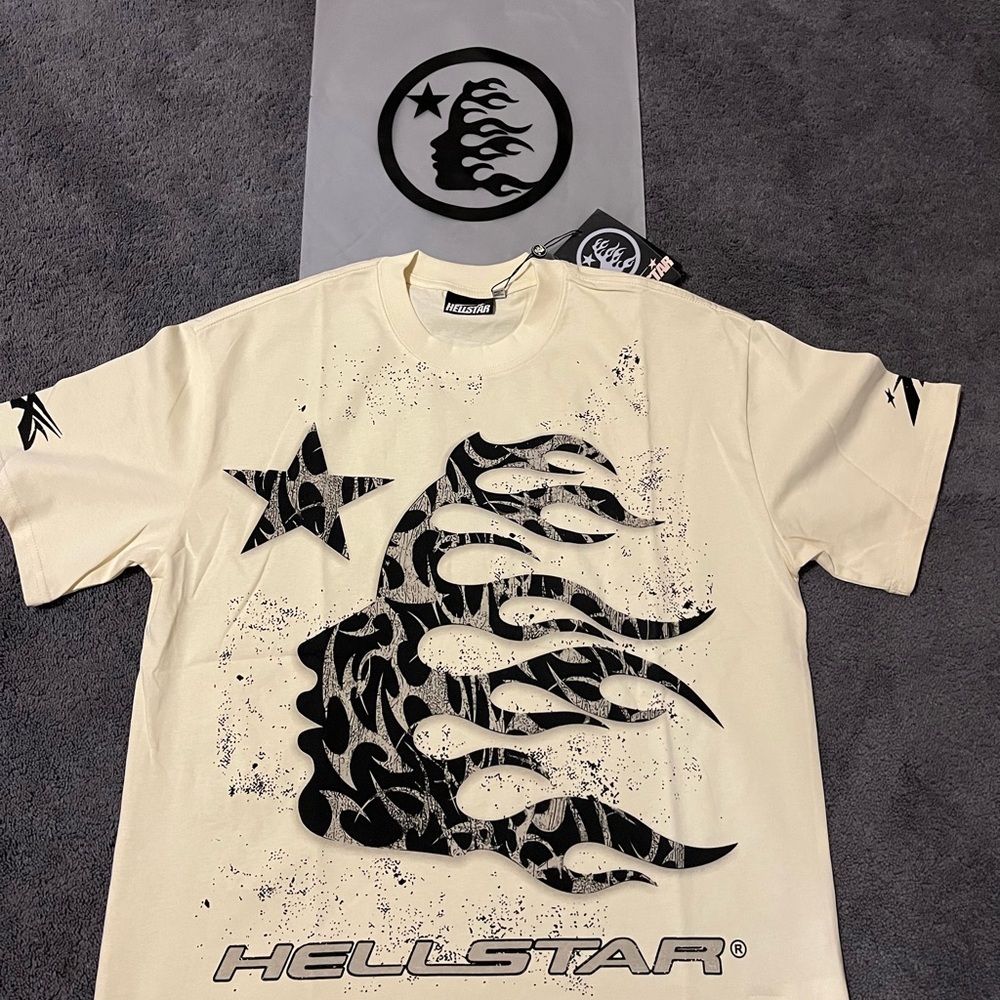 Cream Graphic Hellstar Men's Shirt